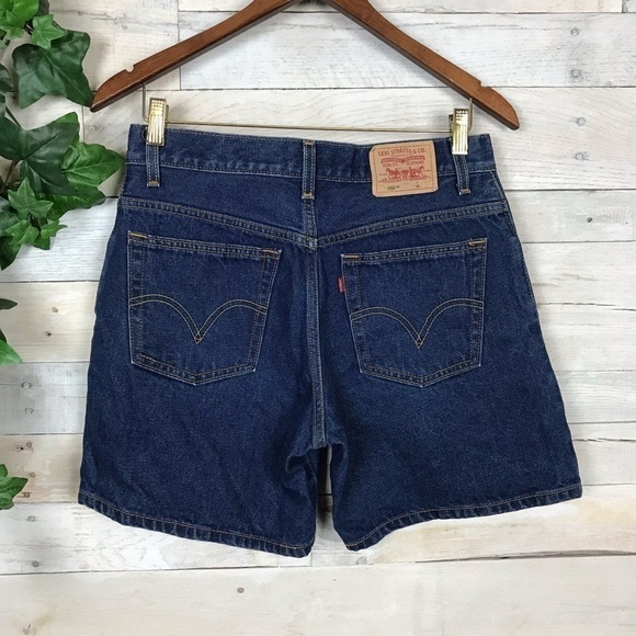 Vintage Levis 550 Relaxed Fit Dark Mom Jean Shorts Size 10 - Picture 2 of 7